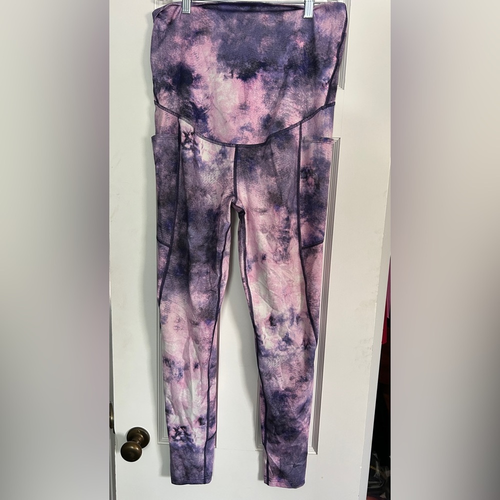 Tek Gear Pink and Purple Maternity Active Leggings